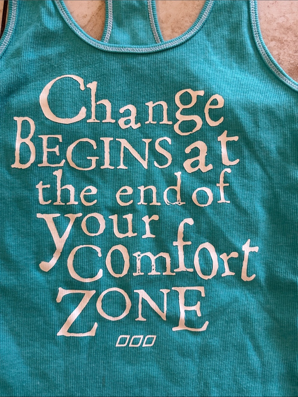 Lorna Jane Turquoise Tank Top with White Script